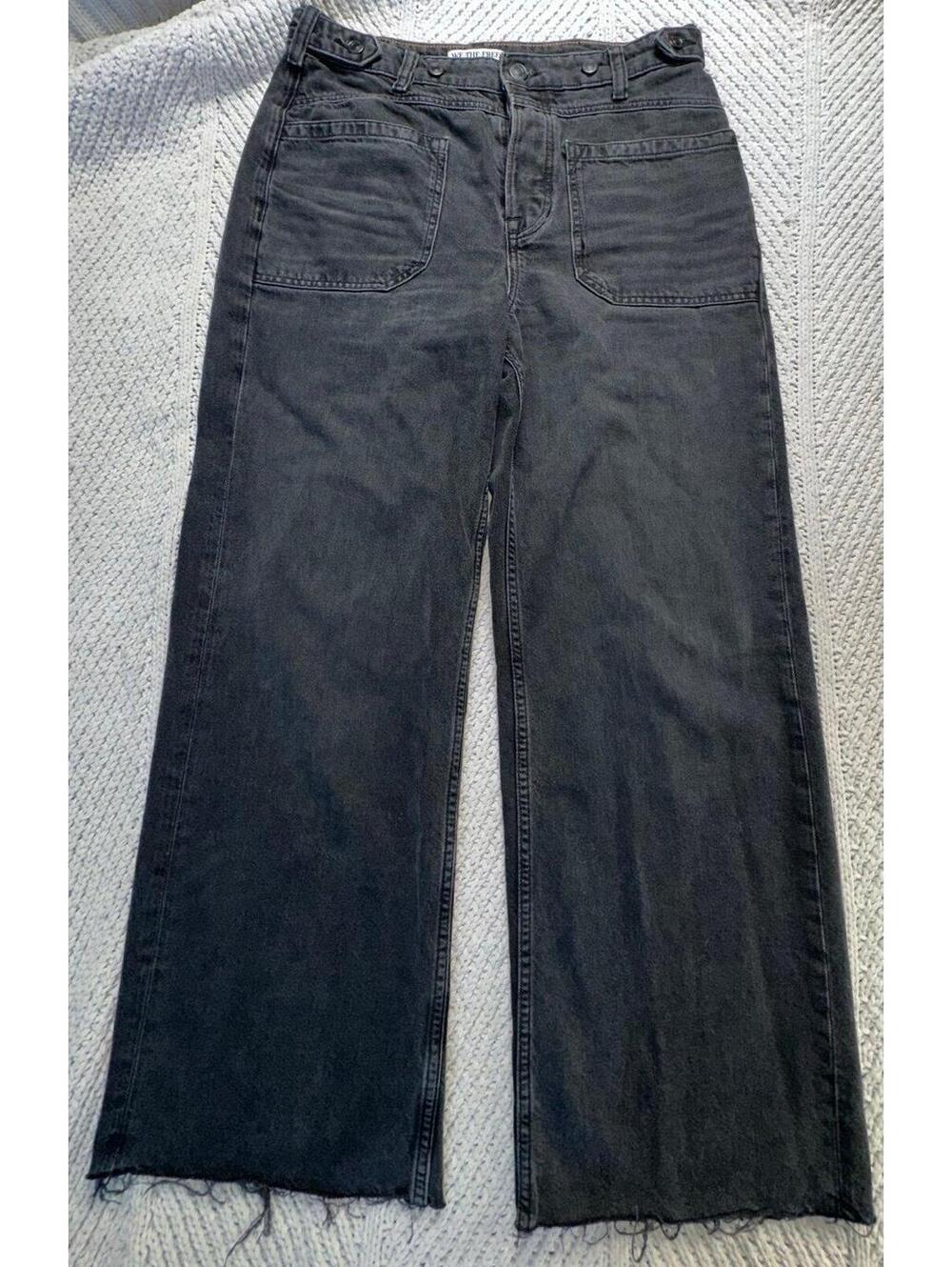 We The Free Womens Black Wide Leg Jeans Size 29 Inseam 30”